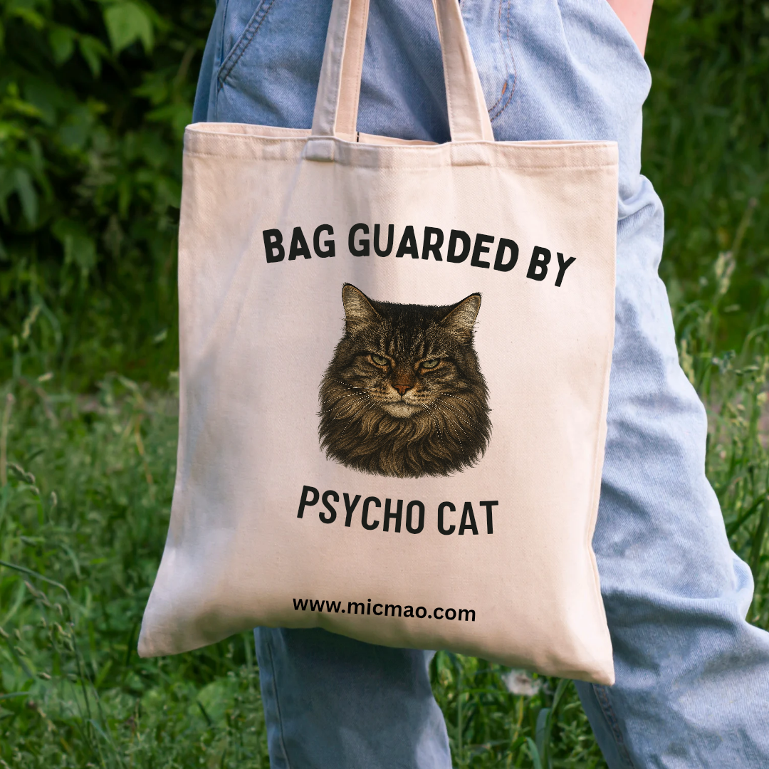 Canvas bag "Psycho Cat" by LeeLoo