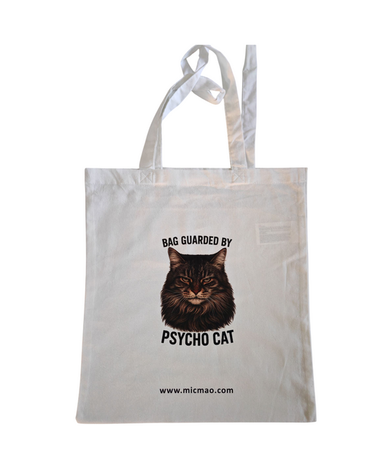 Platnena torba " Psycho Cat" by LeeLoo - White